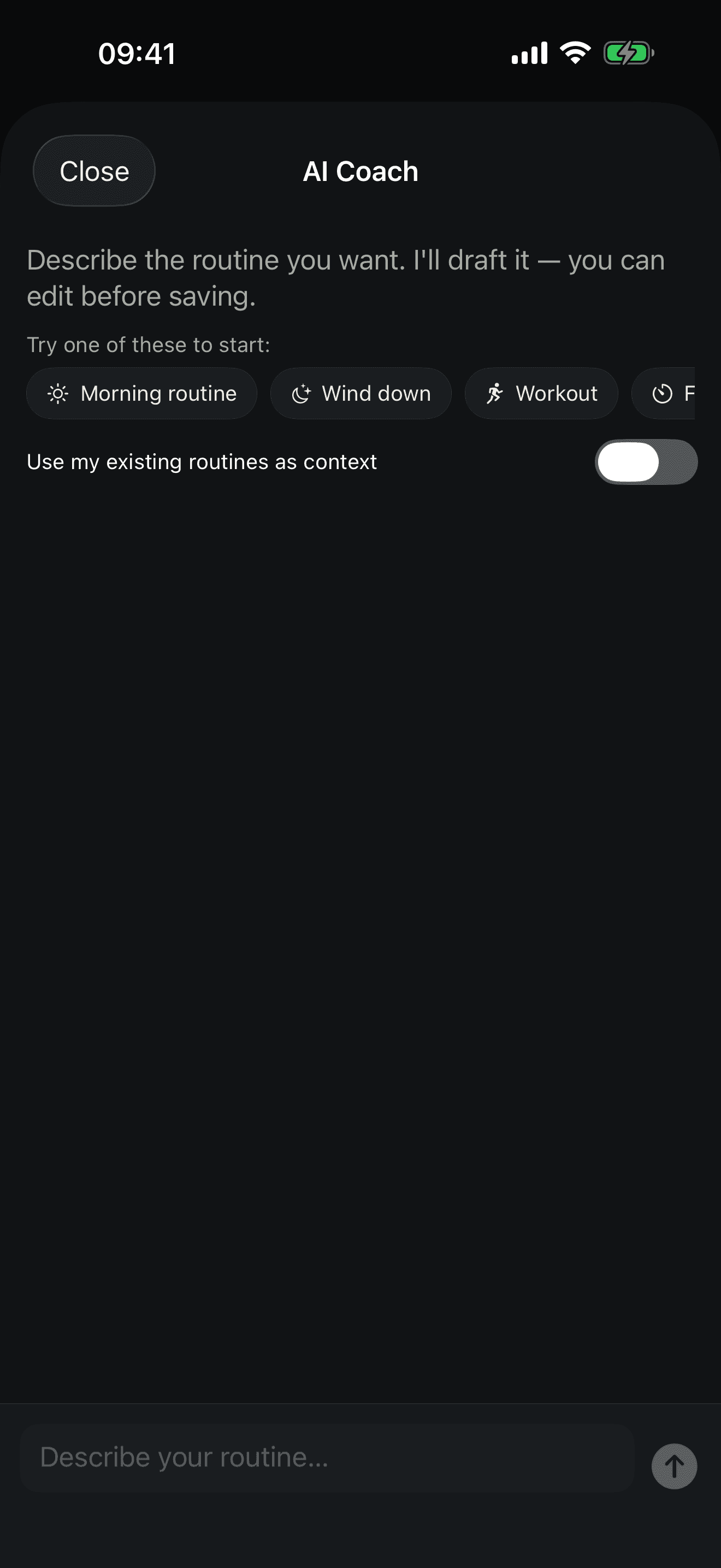 RoutineTracker app screen